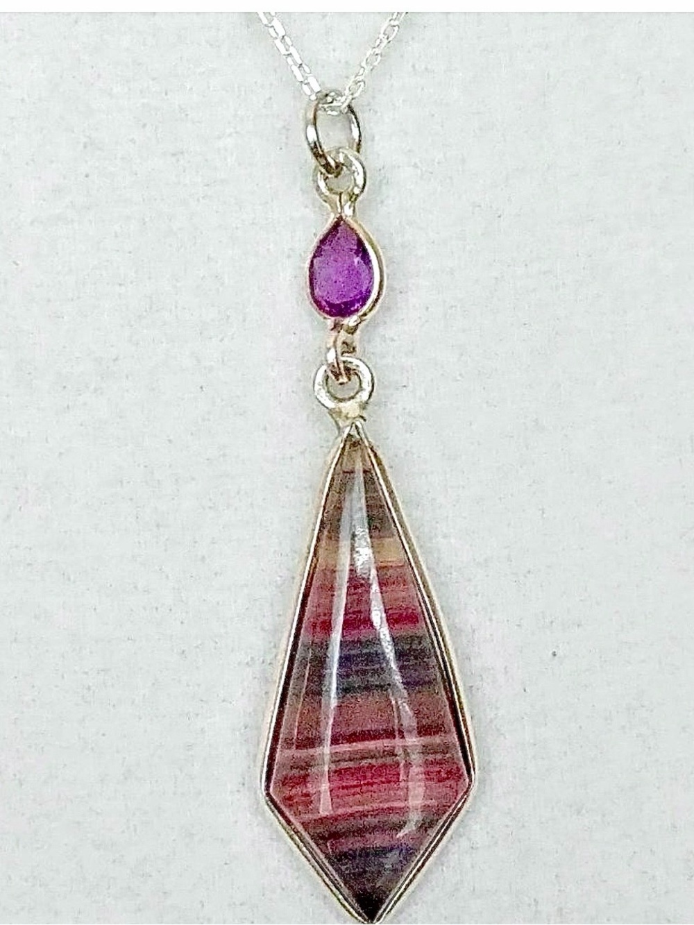 Fluorite & Amethyst Pendent